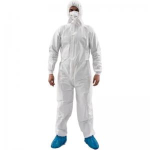 White Microporous Coverall for Knitted Cuffs